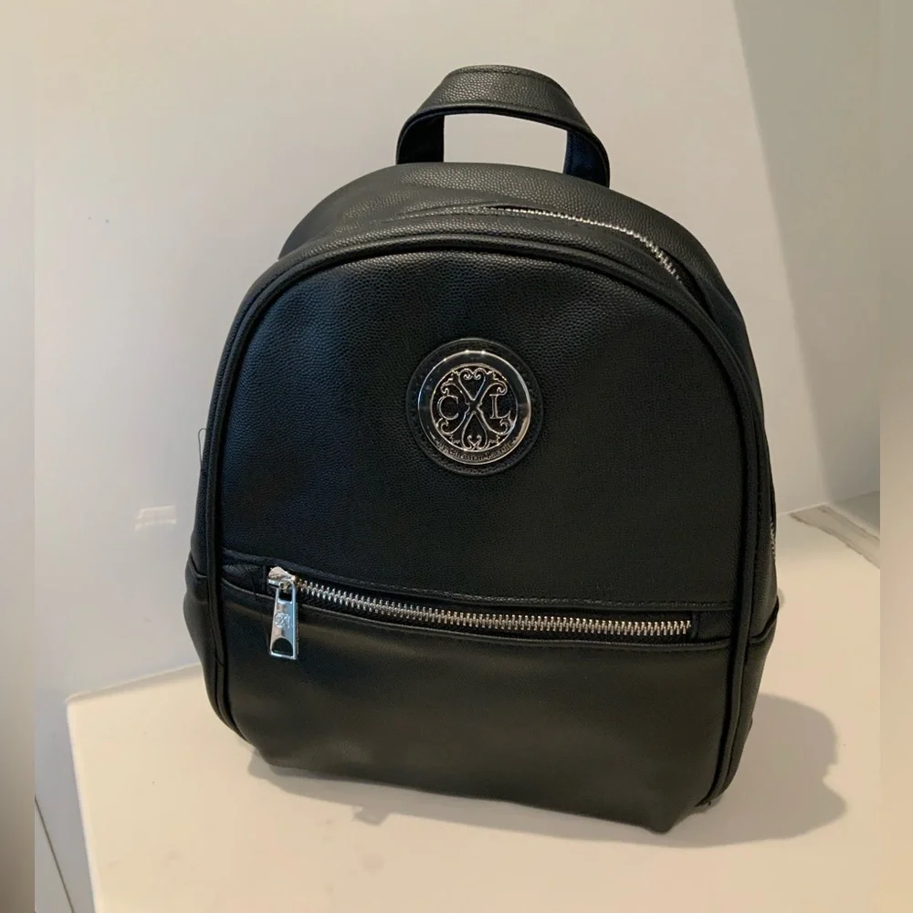 CXL by Christian Lacroix Backpack Black Pine Caviar Faux Leather CXLH24981-BLAK